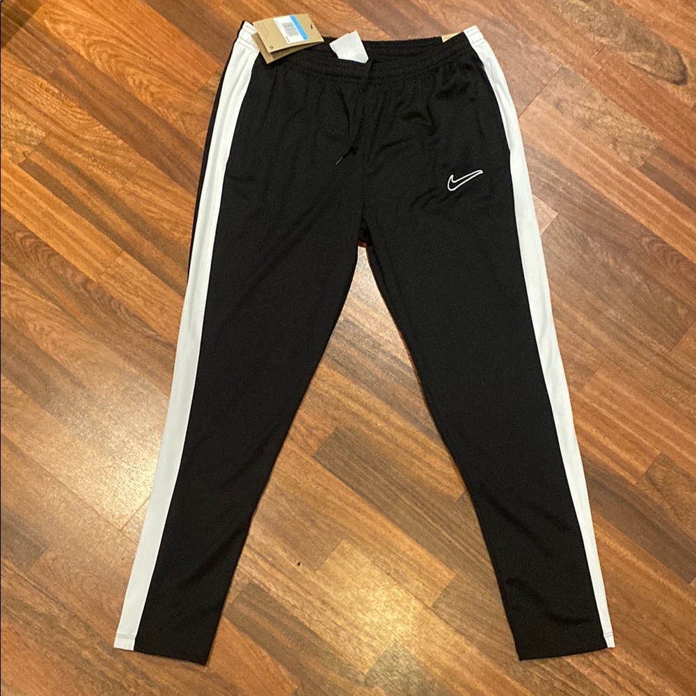 Nike Women's Black Track Pants with White Accents